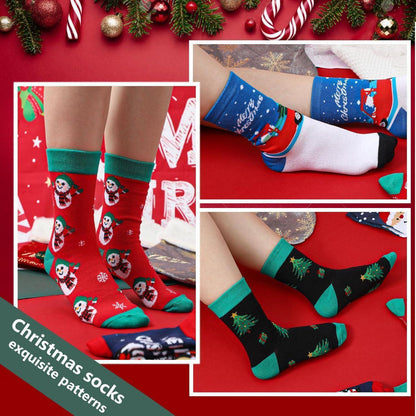 Adventskalender Socken Damen Weihnachten 12 Paar Baumwolle Kuschelsocken