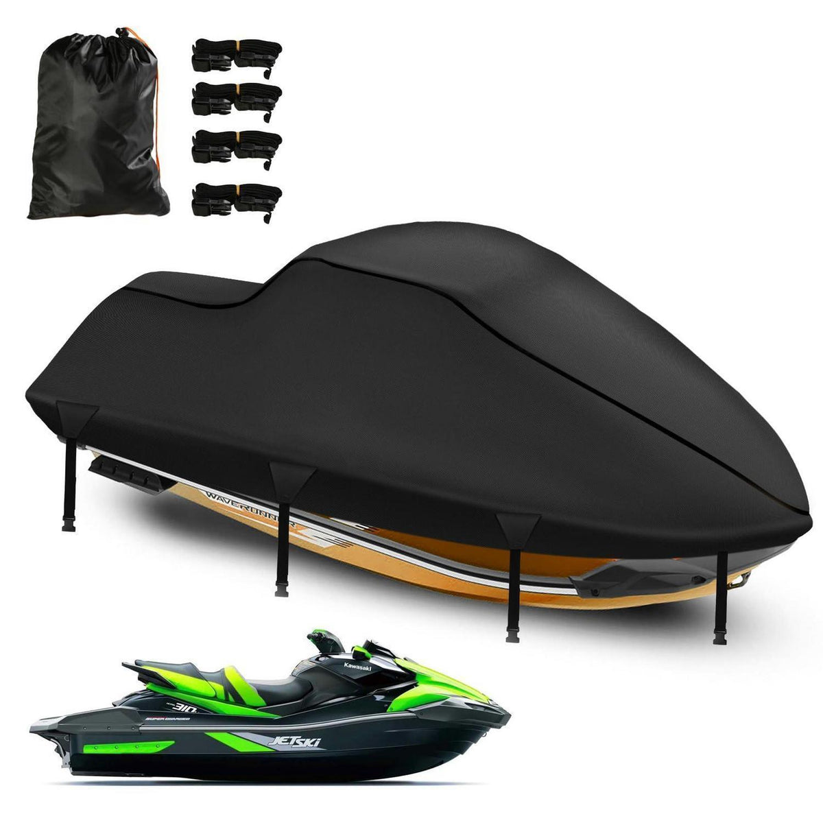 Jet Ski Abdeckplane 900D Wasserdicht mit Belüftung