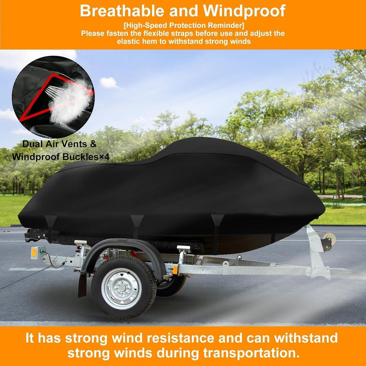 Jet Ski Abdeckplane 900D Wasserdicht mit Belüftung