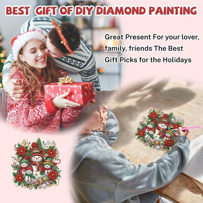 5D Diamond Painting Fensterbild Schneemann Weihnachten