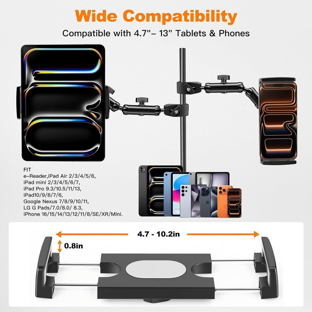 Verstellbarer Tablet-Halter für Laufband & Fitnessgeräte
