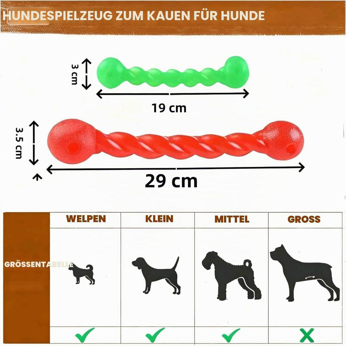 Kauspielzeug Hund 2er Set – Zahnreinigung & Zahnwechsel