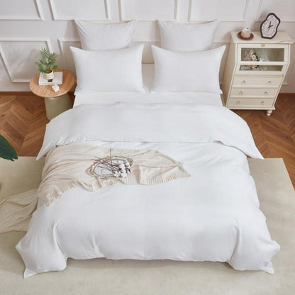 Mako Satin Bettwäsche Set 135x200 Baumwolle Weiß 4tlg.