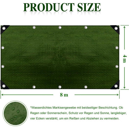 Wasserdichte Abdeckplane 4x8m – Robust & Vielseitig für Garten & Auto