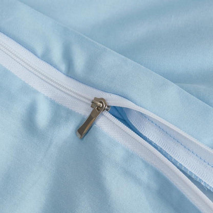 Mako Satin Bettwäsche Set 200x220cm Hellblau 3tlg.