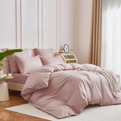 Mako Satin Bettwäsche Set Rosa 135x200cm - 4tlg. Baumwolle