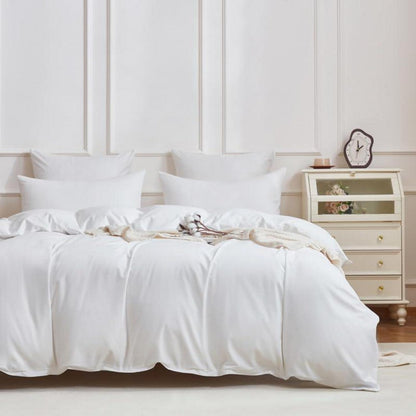 Mako Satin Bettwäsche Set 220x240cm Baumwolle Weiß 3tlg.