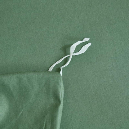Mako Satin Bettwäsche Set 135x200cm Grün Salbeigrün 4tlg.