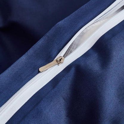 Mako Satin Bettwäsche Set 220x240cm Petrol Blau 3tlg.
