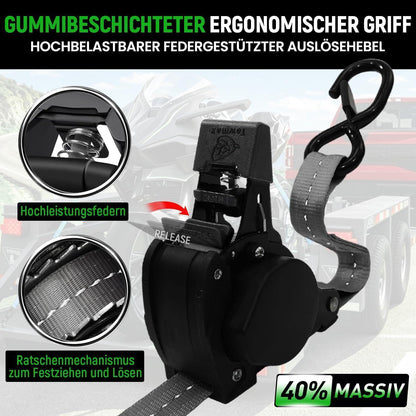 Automatischer Spanngurt-Set 3,6m mit S-Haken – 4er Pack