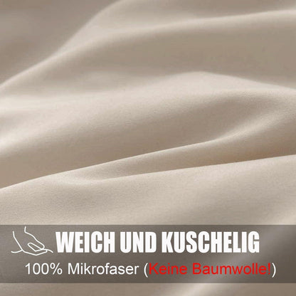 Bettwäsche-Set Beige 155x220cm - Mikrofaser, Bügelfrei
