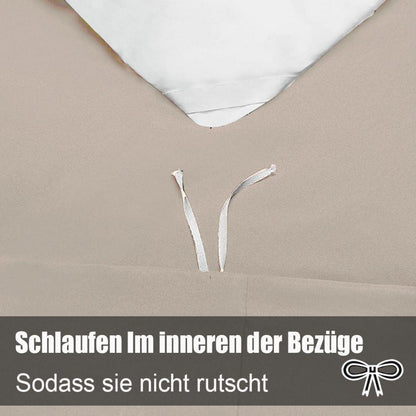Bettwäsche-Set Beige 155x220cm - Mikrofaser, Bügelfrei