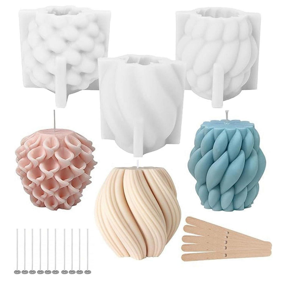Silikon Kerzen Gießform Set | 3D Kerzenformen für DIY Duftkerzen