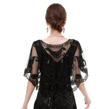 Pailletten Schal Damen 1920er Gatsby Stil mit Perlen