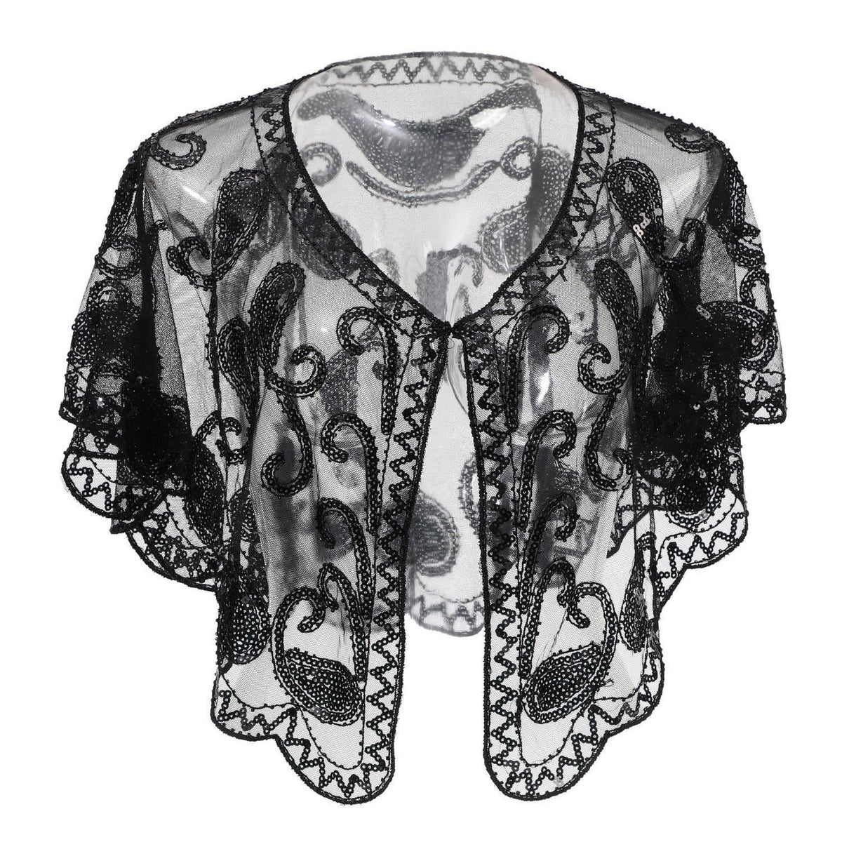 Pailletten Schal Damen 1920er Gatsby Stil mit Perlen