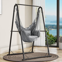 Hängesessel mit Gestell & Kissen – Grau für Terrasse & Garten