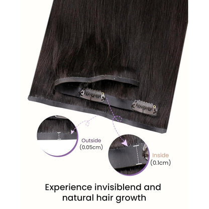 Echthaar Clip-Ins Braun – 35cm, 100g, Dunkelbraun