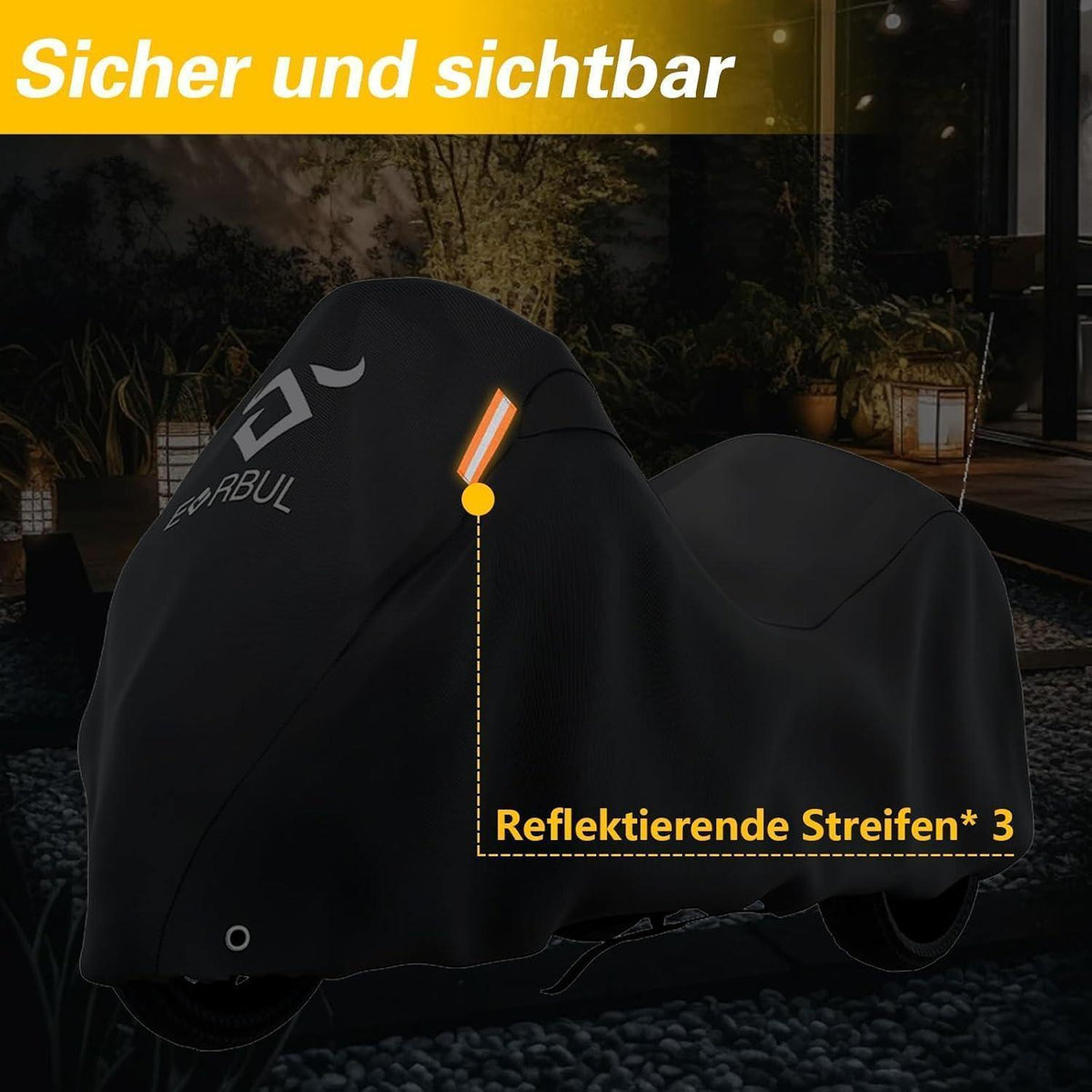 Motorradabdeckung Trike, windfest & UV-Schutz, 274x149x149cm