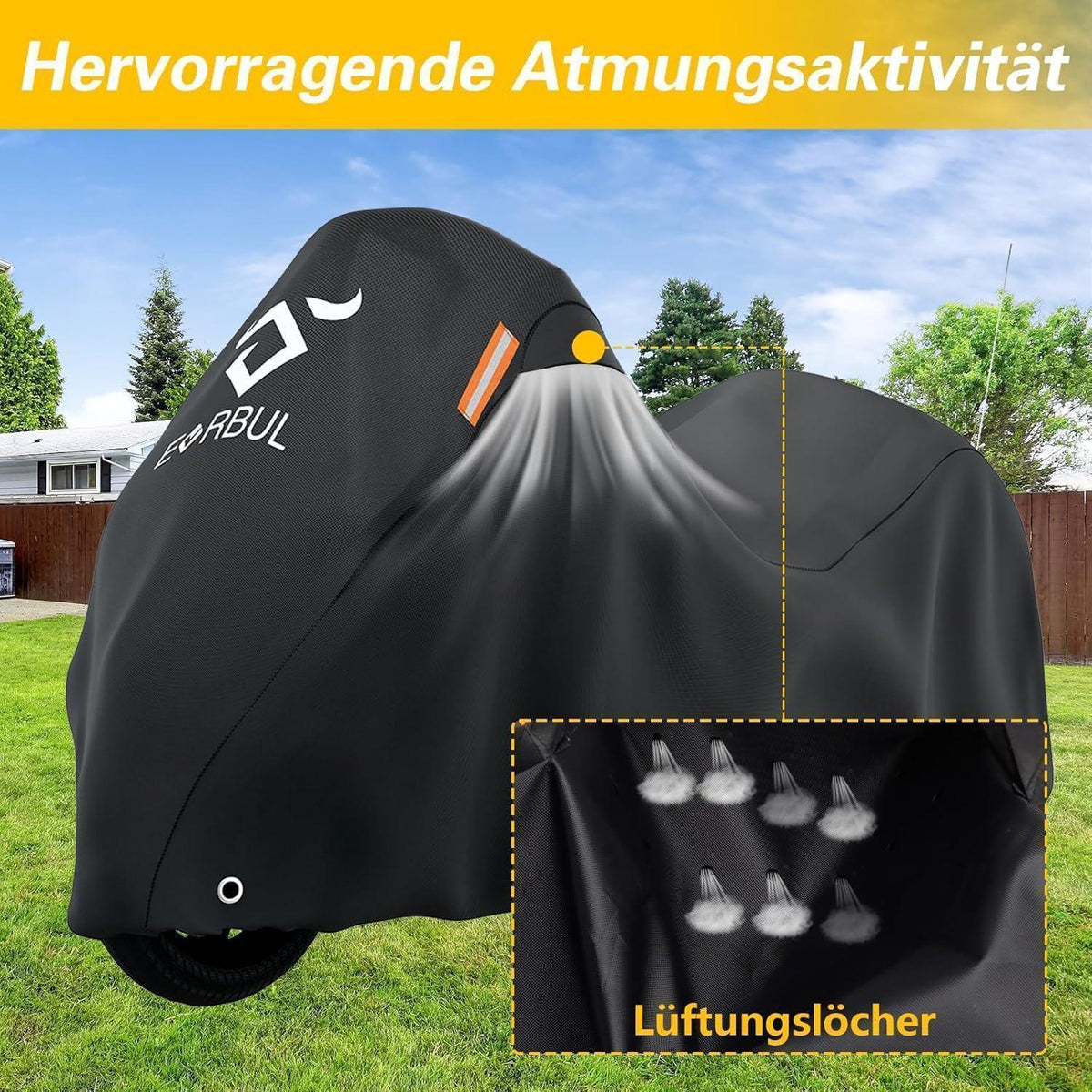 Motorradabdeckung Trike, windfest & UV-Schutz, 274x149x149cm