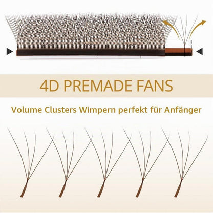 Braune 4D Volumen Wimpern – Vorgefächert & Zeitsparend