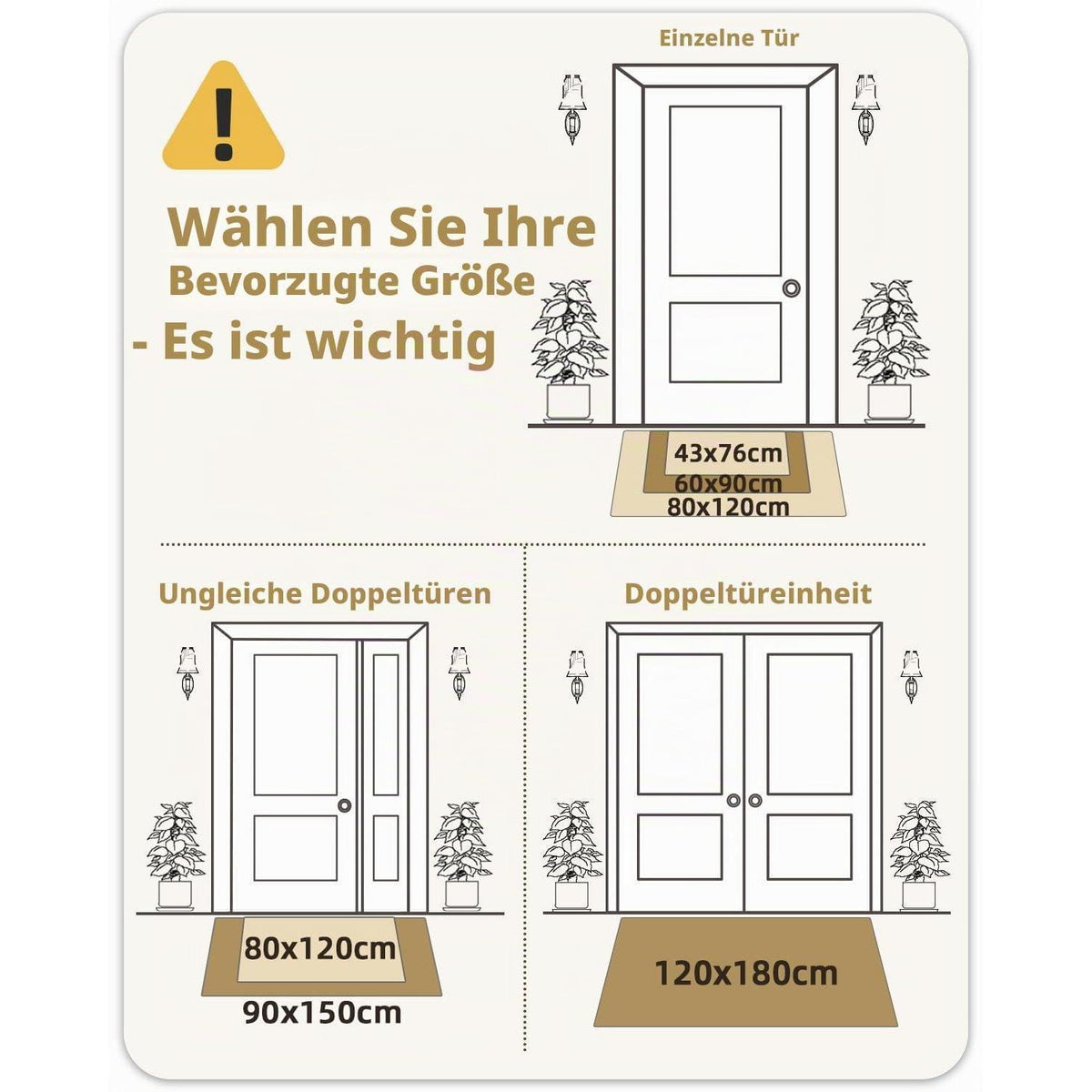 Fußmatte Schwarz 90x150 cm - Schmutzfangmatte für Draußen