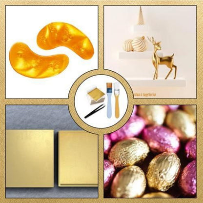 Blattgold Set 203-teilig – Goldfolie für Basteln, Kunst & DIY