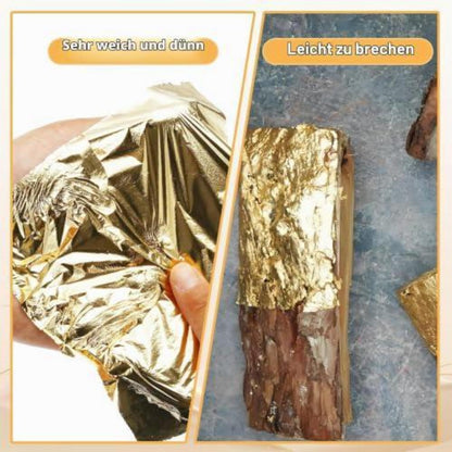 100 Blatt Imitations Blattgold – 16x16cm zum Basteln & Dekorieren