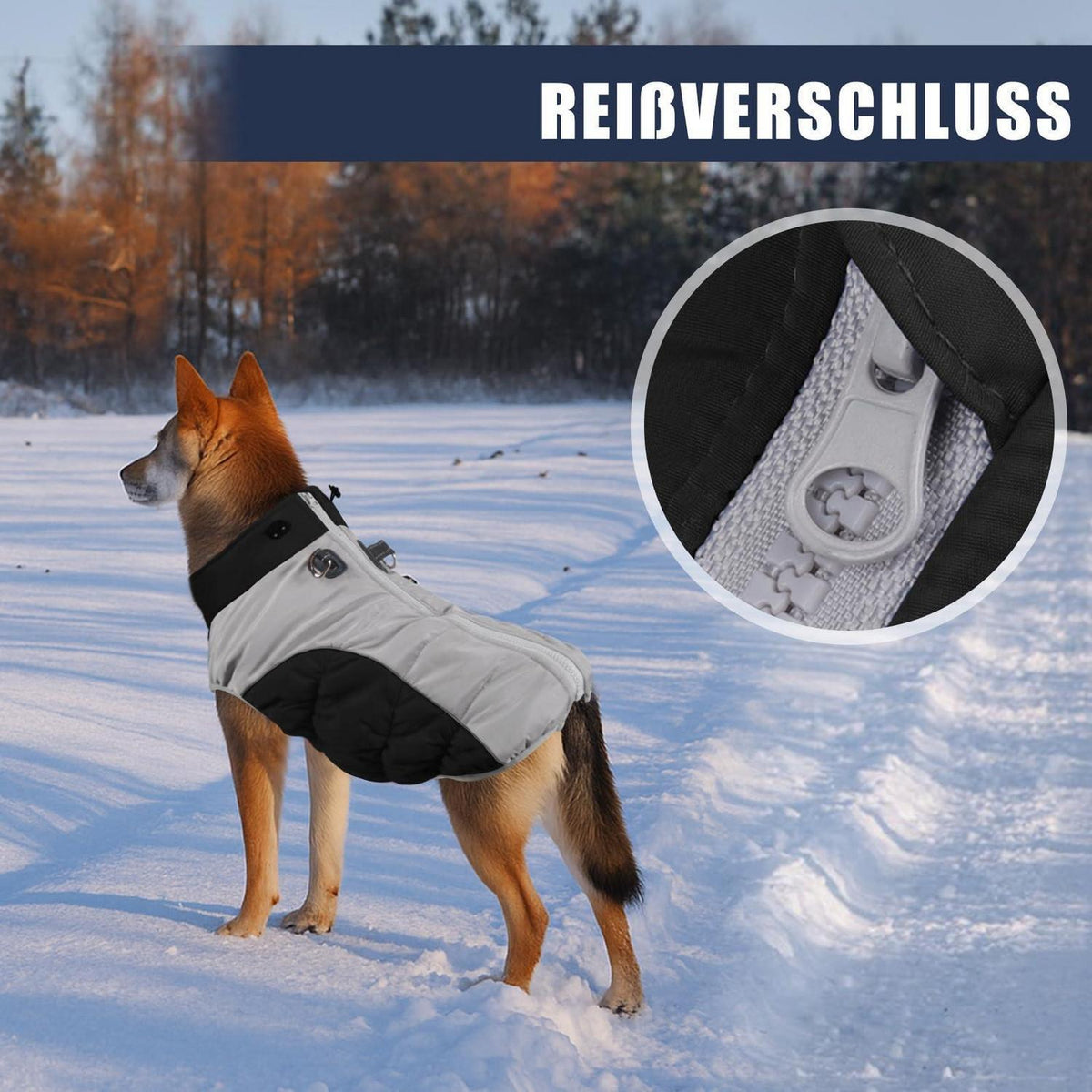 Wasserdichter Hundemantel Winter – Verstellbare Jacke mit Geschirr