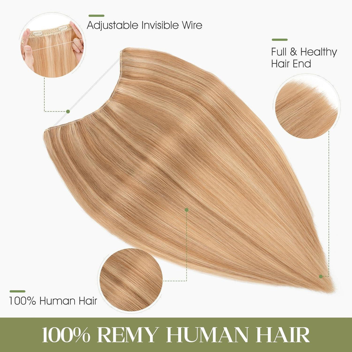 Echthaar Extension Flip In 45cm Goldbraun & Blond