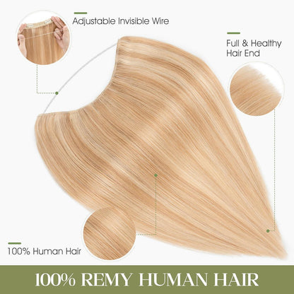 Halo Haarverlängerung Echthaar 45cm Ascheblond/Blond