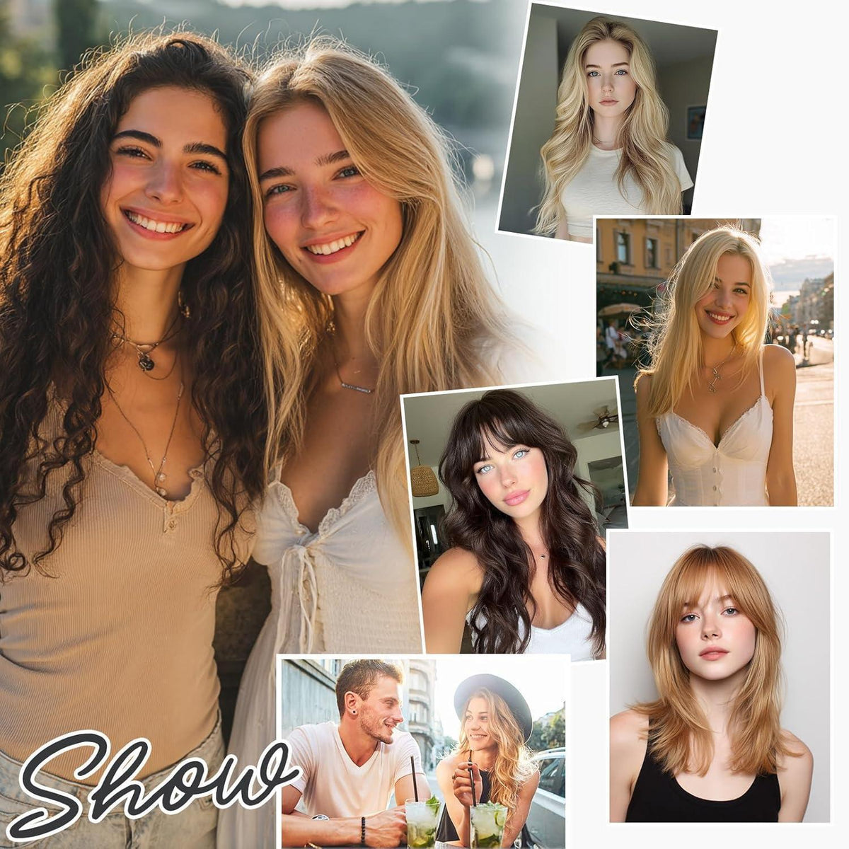 Halo Haarverlängerung Echthaar 45cm Ascheblond/Blond
