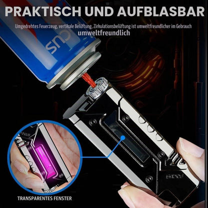 Winddichtes Sturmfeuerzeug mit LED-Licht & Nachfüllfunktion