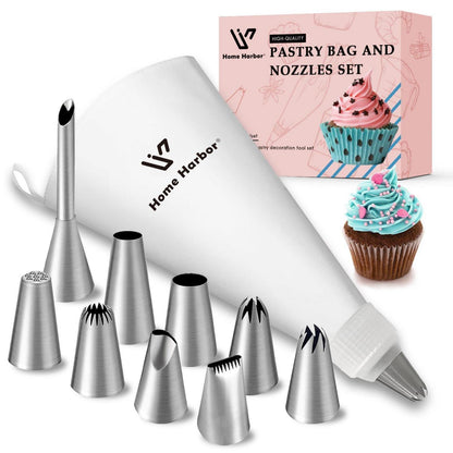 Spritzbeutel Set Edelstahl | 9 Düsen für Kuchen & Desserts