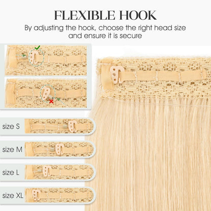 Echthaar Halo Extension Platinblond 45cm – Verstellbar & Unsichtbar