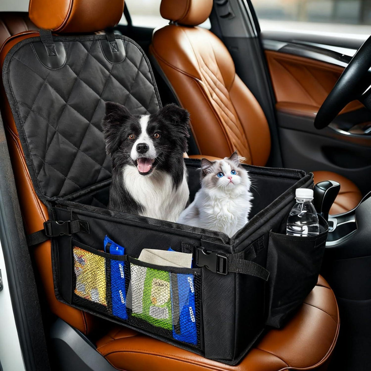 Stabiler Hundeautositz mit Sicherheitsgurten & wasserdicht