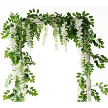 2x 3.6m Künstliche Wisteria Girlande – Weiße Seidenblumen Deko
