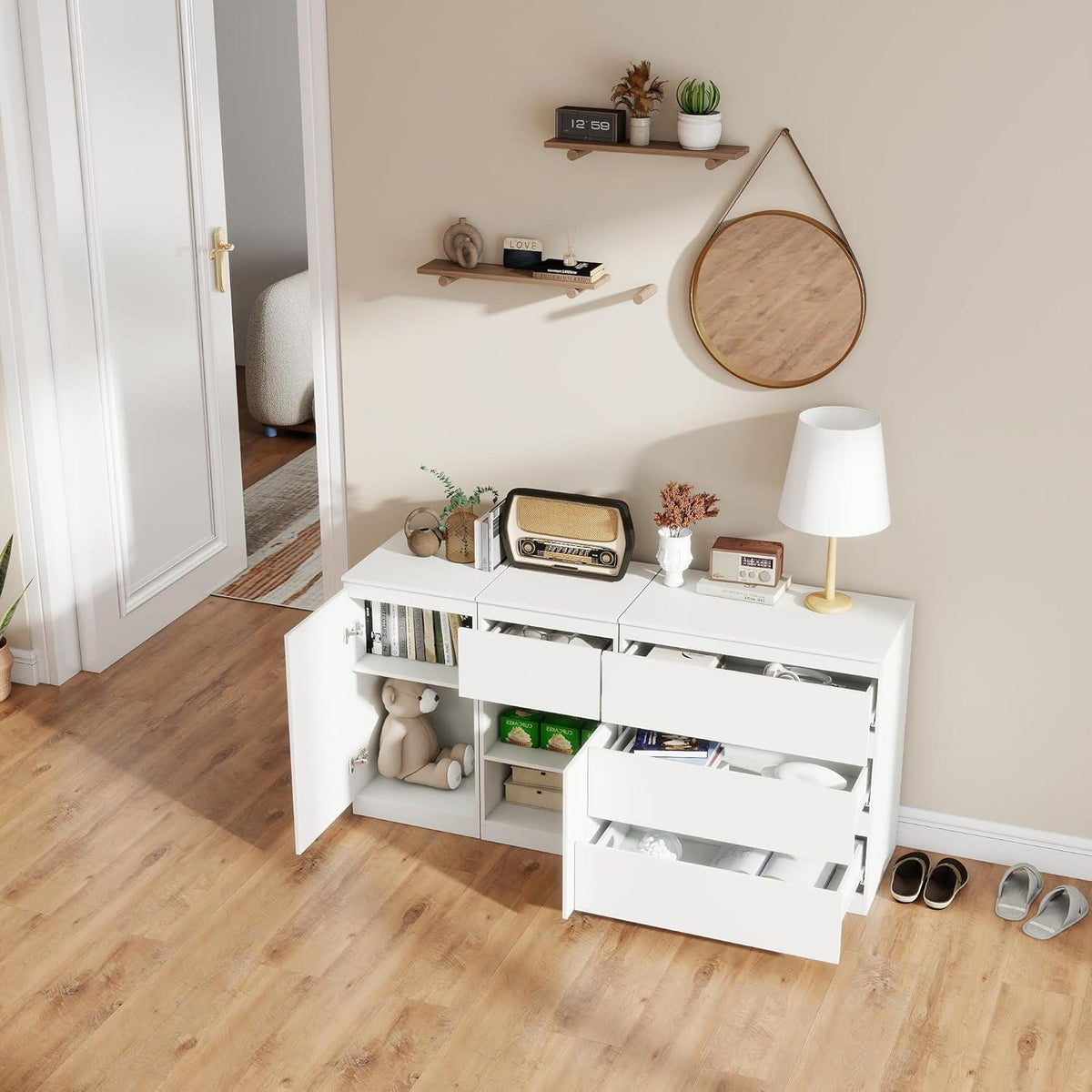3er Set Kommoden Weiß – Schlafzimmer, Büro & Wohnen