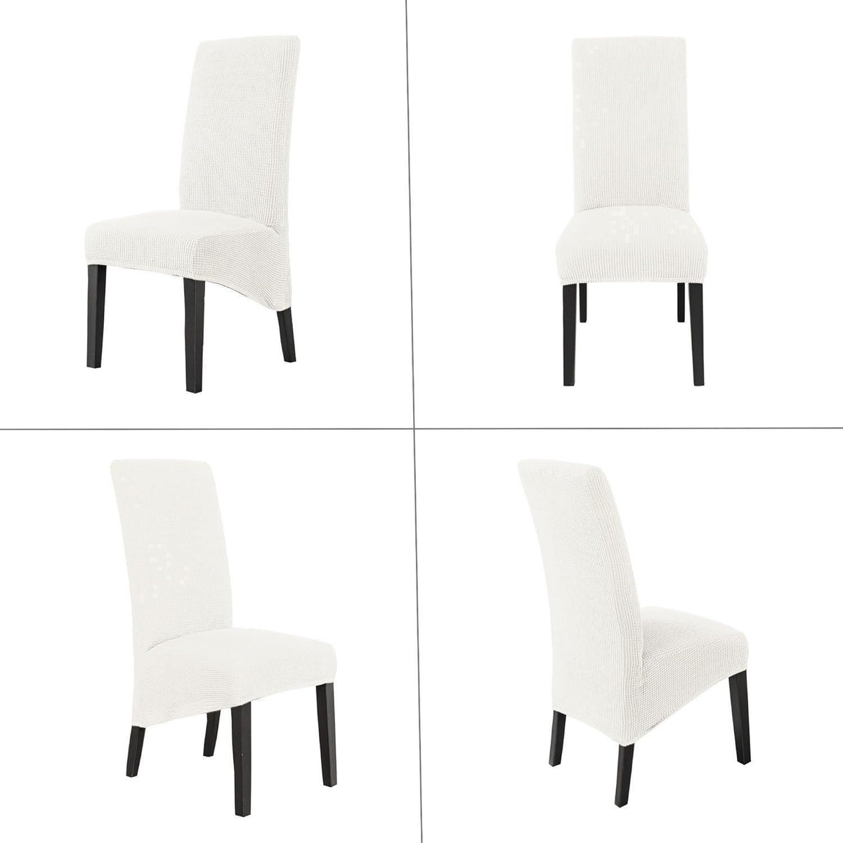 Stuhlbezug Stretch XL, Milchweiß, 4er-Set