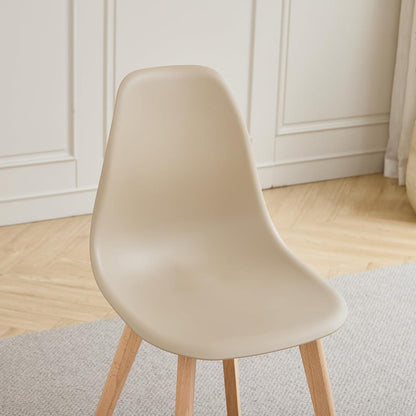 8 Esszimmerstühle mit Buchenholzbeinen – Khaki