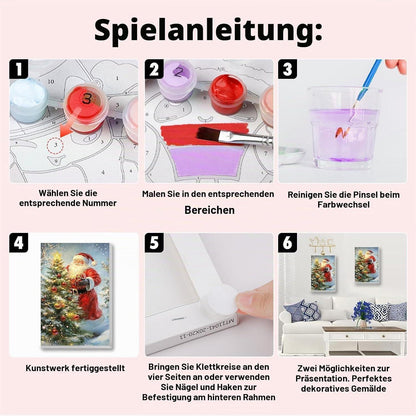 Weihnachtsmann Malen nach Zahlen Set mit Rahmen für Erwachsene