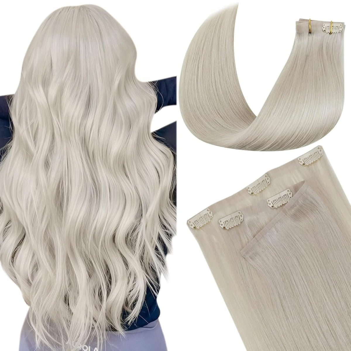 Echthaar Clip-in Extensions Blond #60 – 40cm, 100g