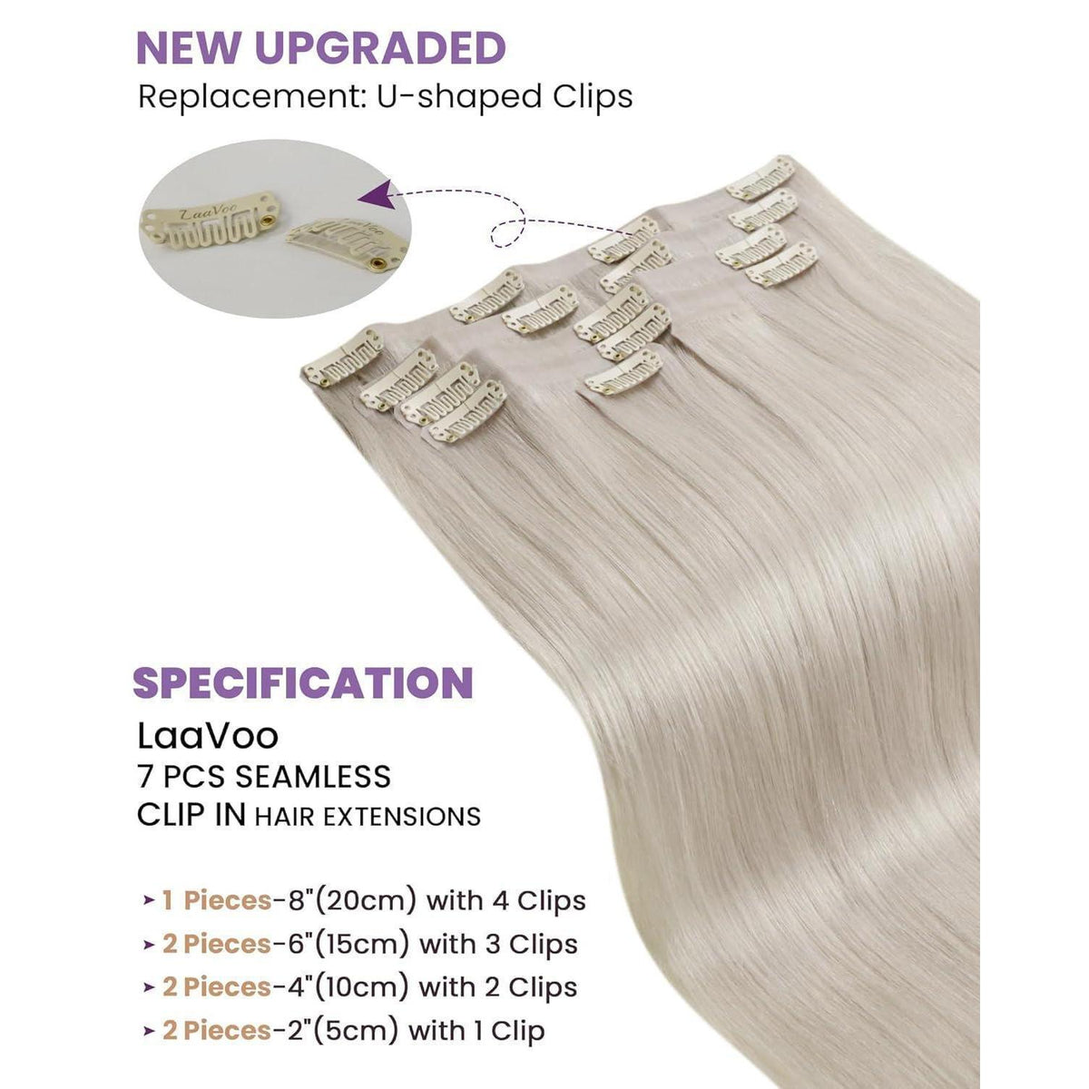 Echthaar Clip-in Extensions Blond 55cm – Salon Qualität
