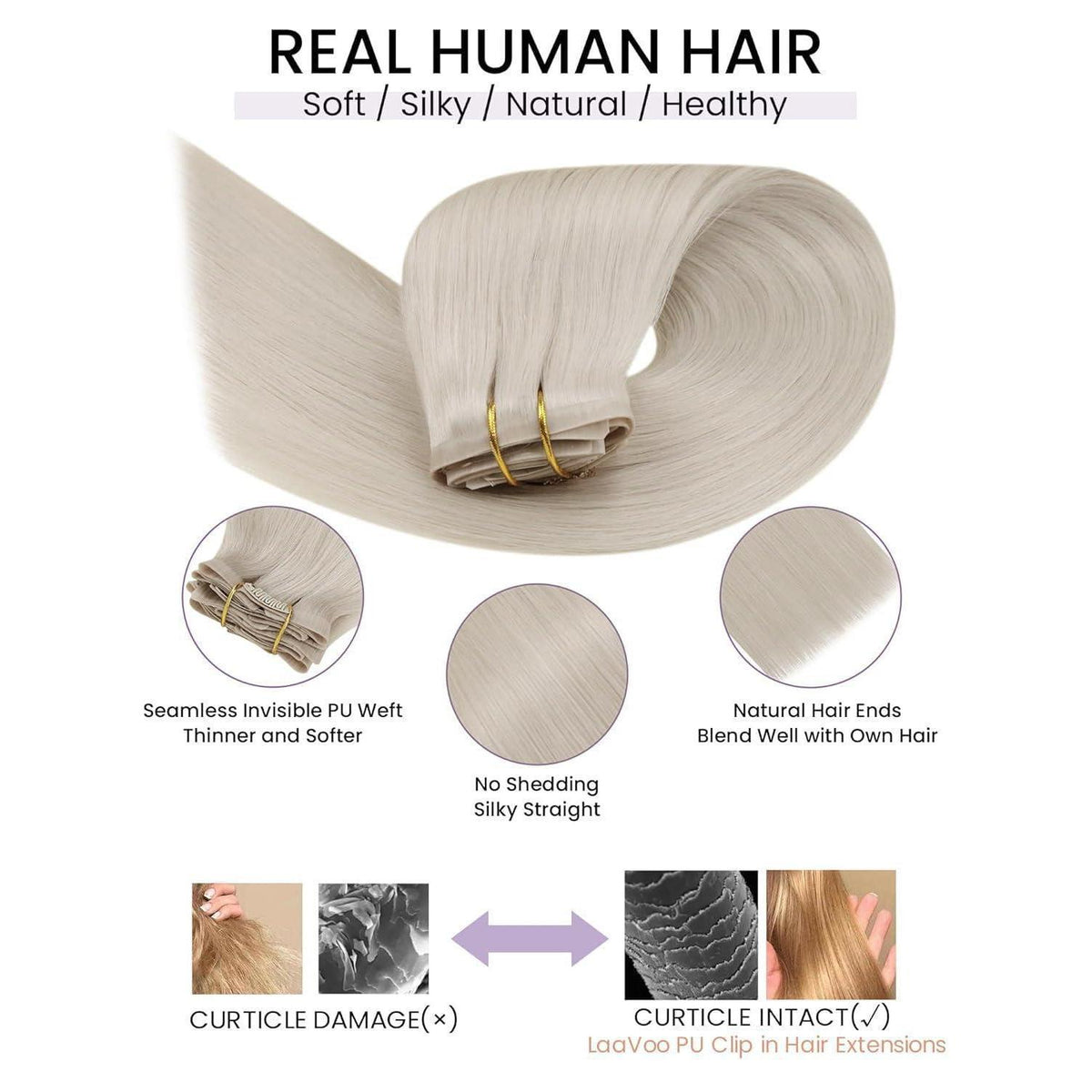 Echthaar Clip-in Extensions Blond 55cm – Salon Qualität