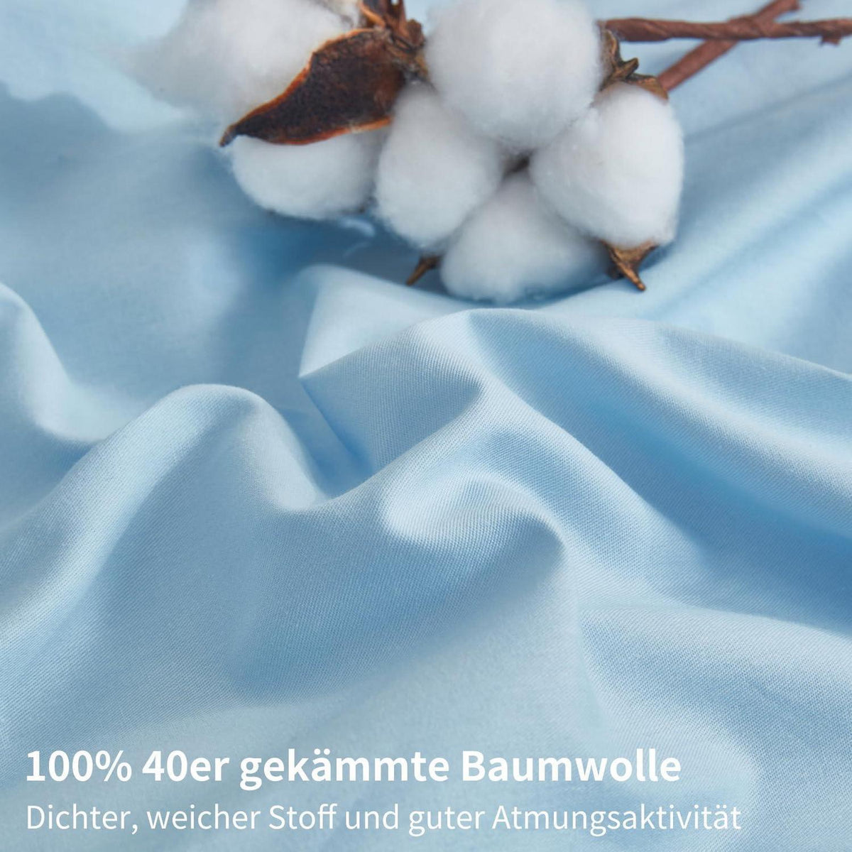 4teilige Bettwäsche 135x200 Baumwolle Blau – Weich & Atmungsaktiv