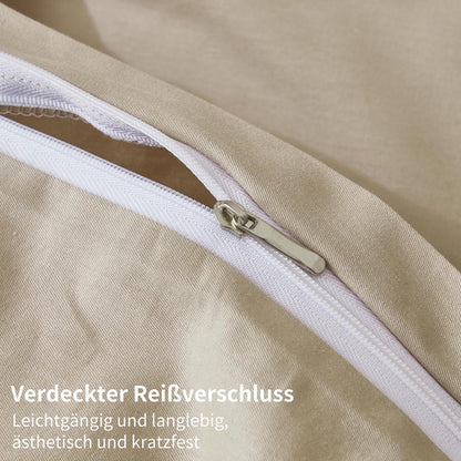 4teilige Bettwäsche 135x200 Khaki – 100% Baumwolle