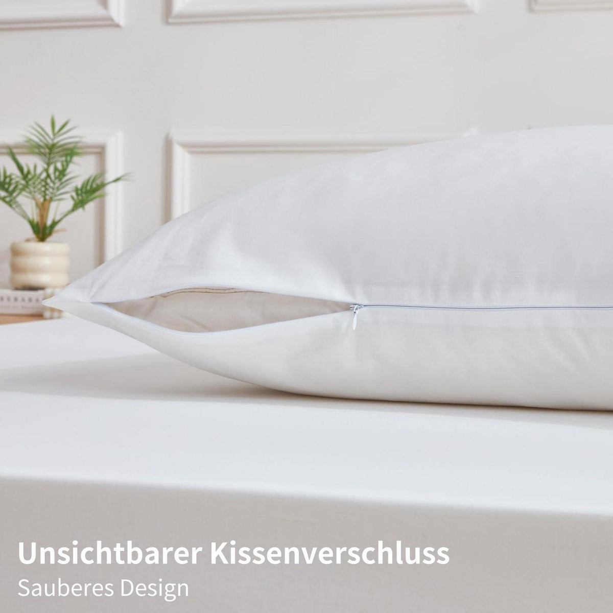 4teilige Bettwäsche 135x200 Baumwolle Weiß – Weich & Atmungsaktiv