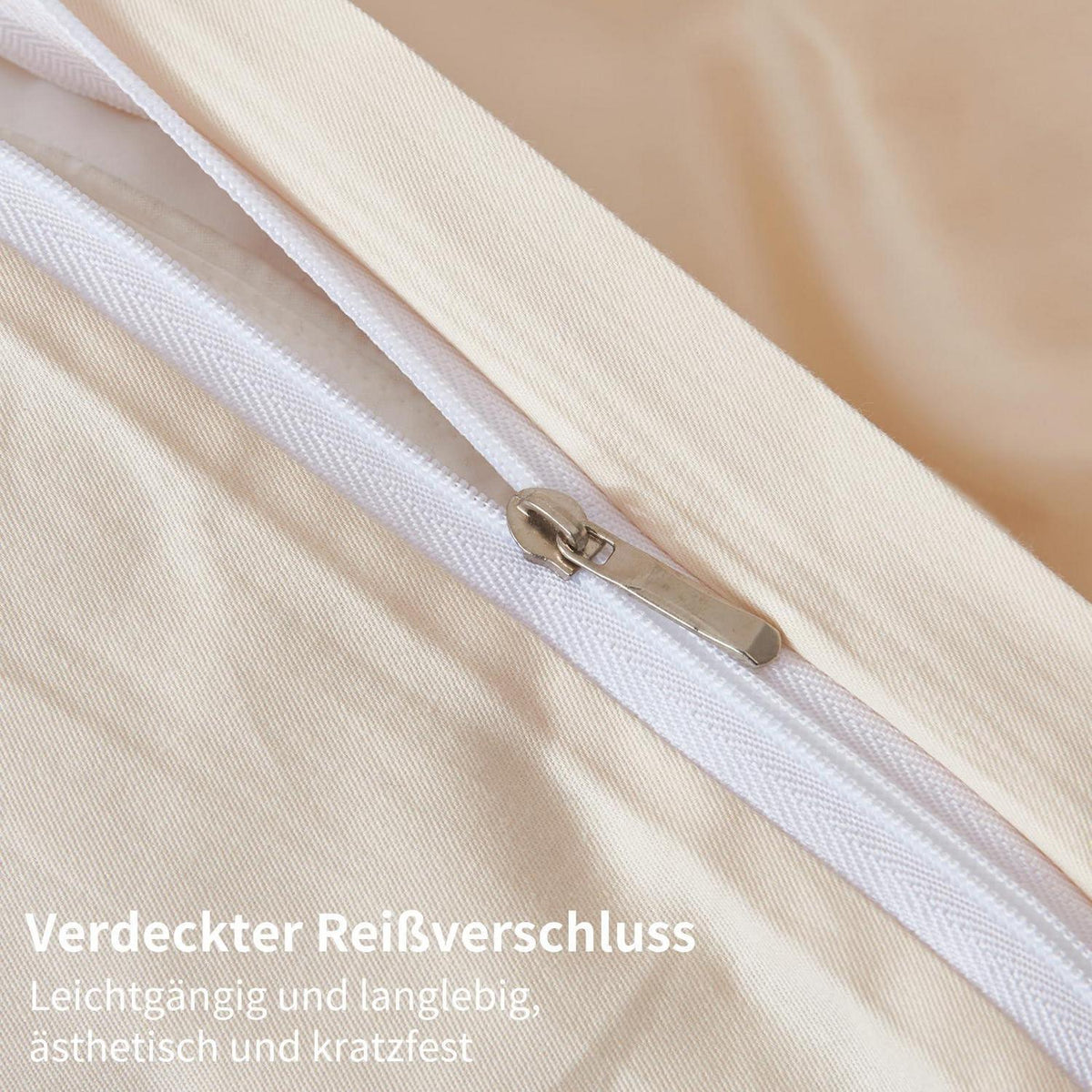 4teilige Bettwäsche 135x200 Baumwolle Beige – Weich & Atmungsaktiv