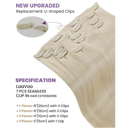 Echthaar Clip-in Extensions Blond #613 – 35cm, 100g