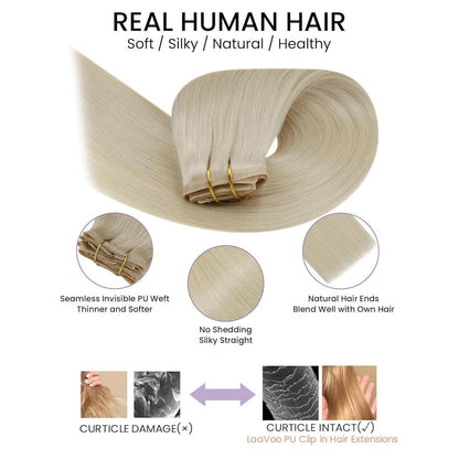 Echthaar Clip-Ins Blond 50cm – Salonqualität #613