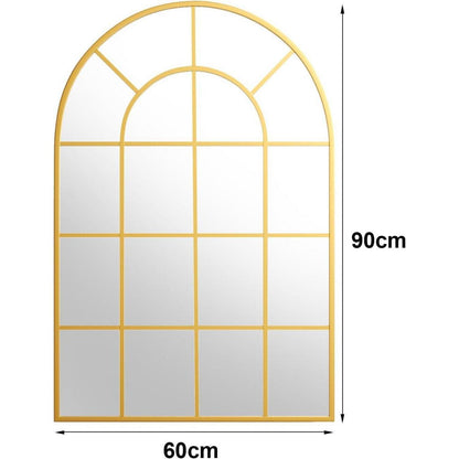 Koonmi Gitter Wandspiegel Gold 90x60 cm – Dekorativer Spiegel